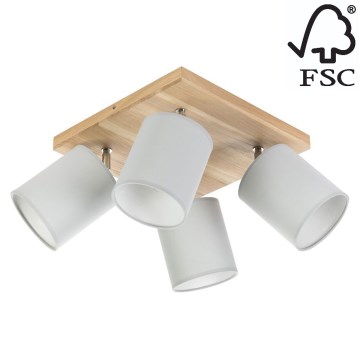 Stropní bodové svítidlo APRILLIA 4xE27/25W/230V /šedá borovice – FSC certifikováno