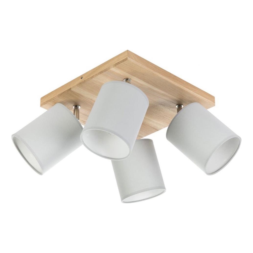 Stropní bodové svítidlo APRILLIA 4xE27/25W/230V /šedá borovice – FSC certifikováno