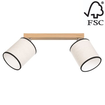 Stropní bodové svítidlo BOHO 2xE27/25W/230V dub – FSC certifikováno