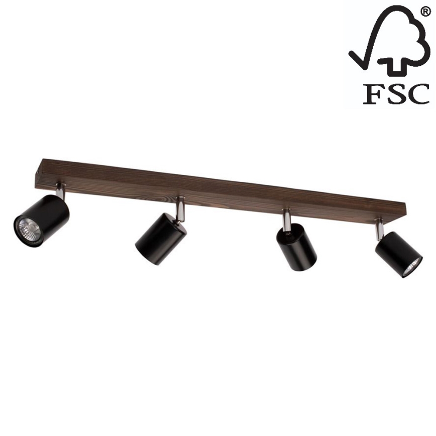 Stropní bodové svítidlo MANARA 4xGU10/5W/230V borovice – FSC certifikováno