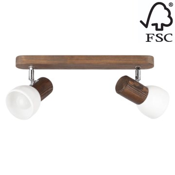 Stropní bodové svítidlo NEL 2xE27/15W/230V borovice – FSC certifikováno