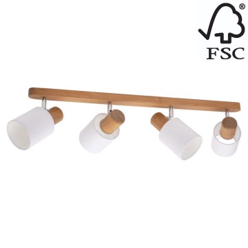 Stropní bodové svítidlo TRENDY 4xE27/15W/230V borovice – FSC certifikováno