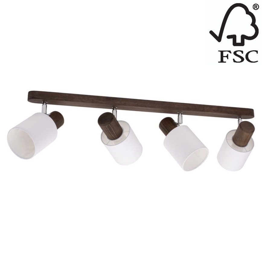Stropní bodové svítidlo TRENDY 4xE27/15W/230V borovice – FSC certifikováno