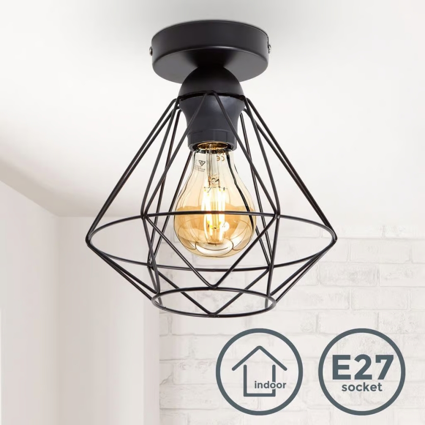 Stropní svítidlo 1xE27/40W/230V černá