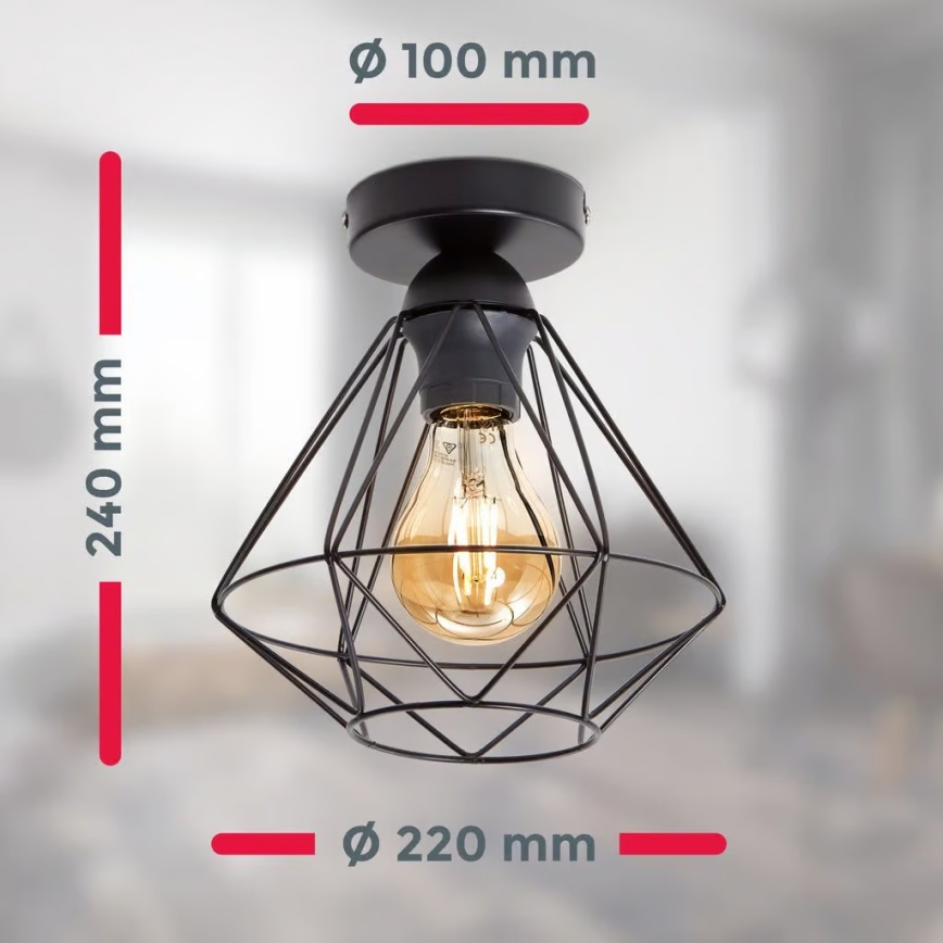 Stropní svítidlo 1xE27/40W/230V černá