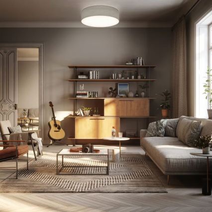 Stropní svítidlo 2xE27/40W/230V pr. 38 cm béžová