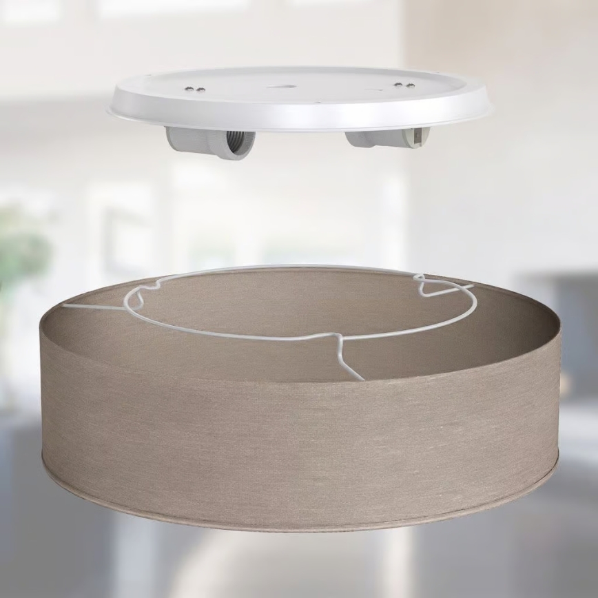 Stropní svítidlo 2xE27/40W/230V pr. 38 cm béžová