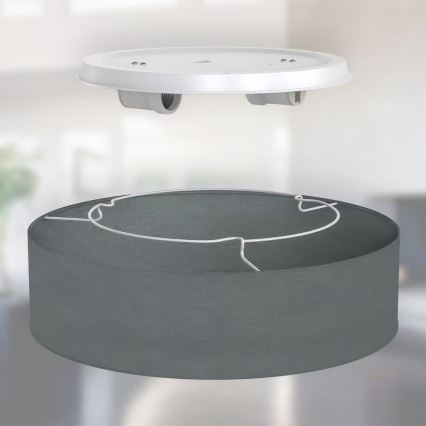 Stropní svítidlo 2xE27/40W/230V pr. 38 cm šedá