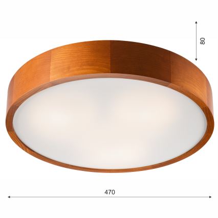 Stropní svítidlo 3xE27/60W/230V borovice