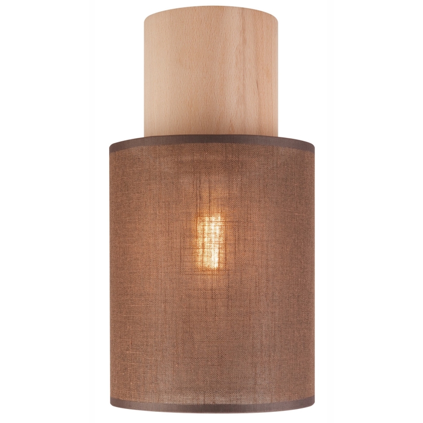 Stropní svítidlo ARI 1xE27/60W/230V pr. 16 cm hnědá buk