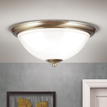 Stropní svítidlo AUSTRIAN OLD LAMP 3xE27/60W/230V pr. 50 cm bronz/bílá
