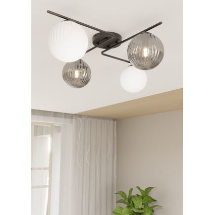 Stropní svítidlo AZURA 4xE14/10W/230V černá/šedá/bílá