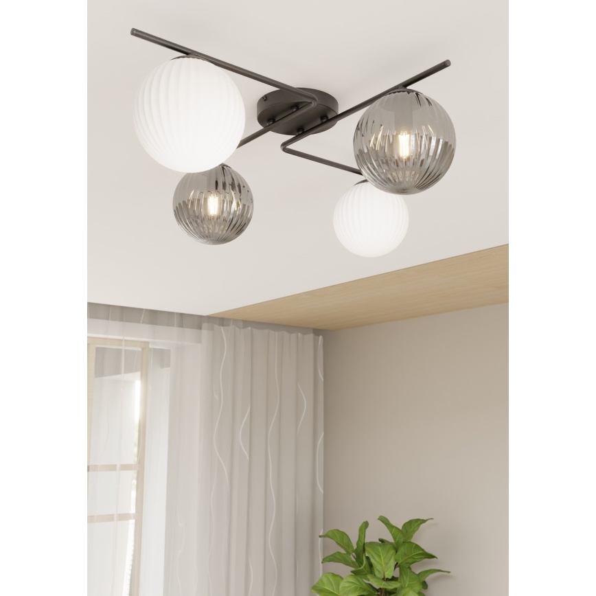 Stropní svítidlo AZURA 4xE14/10W/230V černá/šedá/bílá