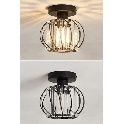 Stropní svítidlo BELLA 1xE27/40W/230V pr. 20 cm černá