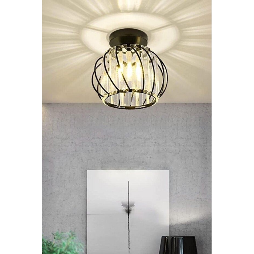 Stropní svítidlo BELLA 1xE27/40W/230V pr. 20 cm černá