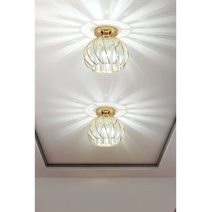 Stropní svítidlo BELLA 1xE27/40W/230V pr. 20 cm zlatá