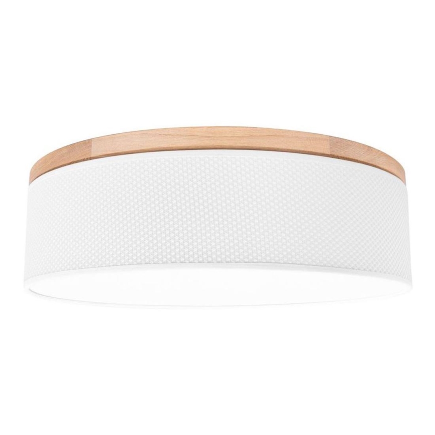 Stropní svítidlo BENITA 4xE27/25W/230V pr. 58 cm bílá/dub