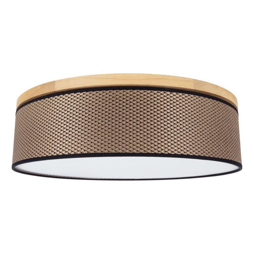 Stropní svítidlo BENITA 4xE27/25W/230V pr. 58 cm hnědá/dub