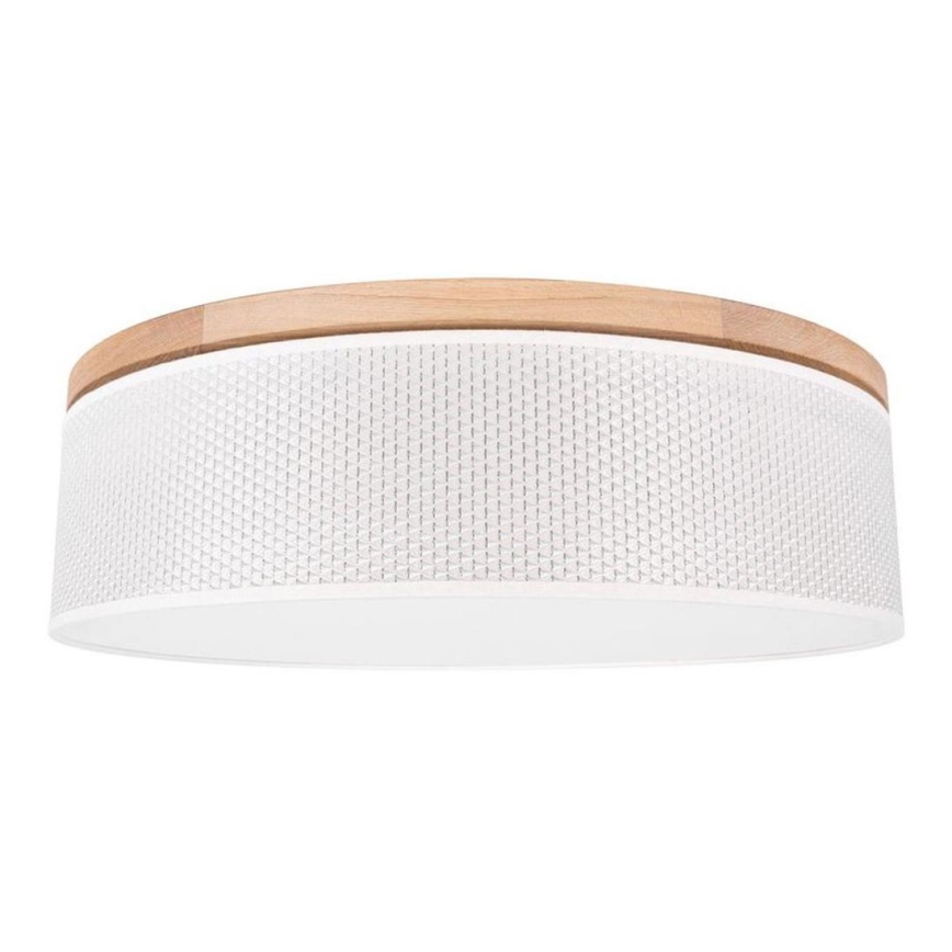 Stropní svítidlo BENITA 4xE27/25W/230V pr. 58 cm krémová/dub