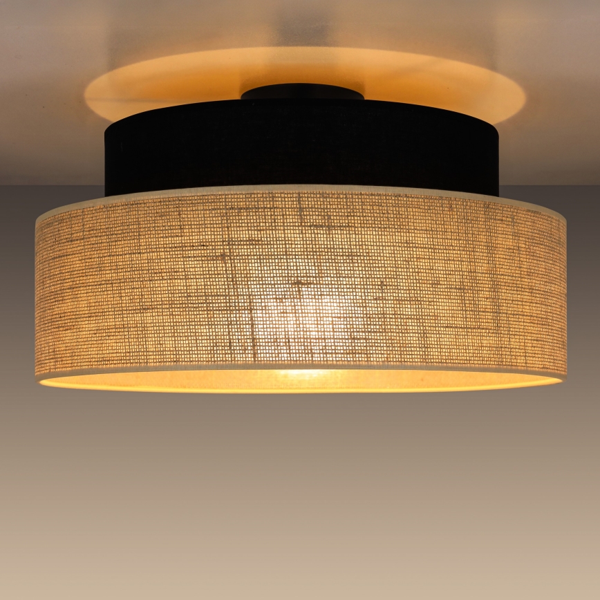 Stropní svítidlo BOHO 1xE27/60W/230V černá/béžová