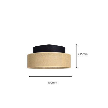 Stropní svítidlo BOHO 1xE27/60W/230V černá/béžová