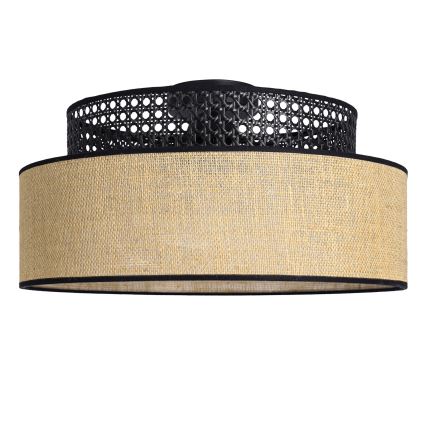 Stropní svítidlo BOHO 1xE27/60W/230V černá/ratan
