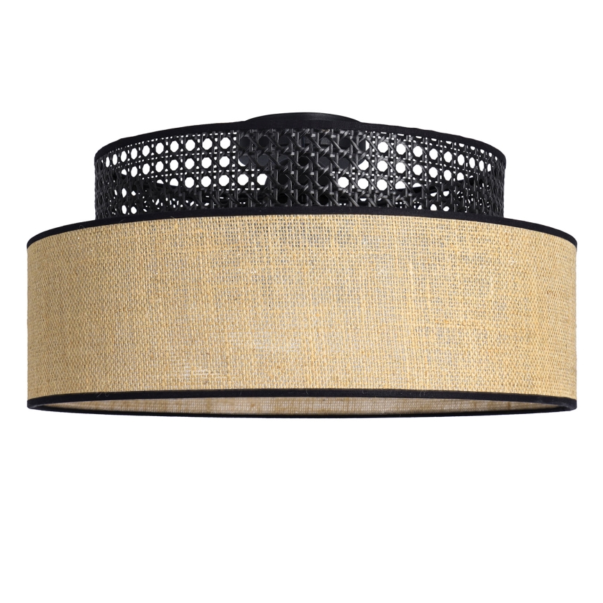 Stropní svítidlo BOHO 1xE27/60W/230V černá/ratan