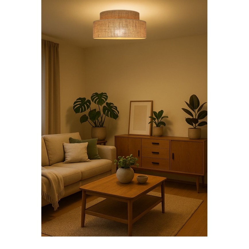 Stropní svítidlo BOHO 1xE27/60W/230V pr. 40 cm béžová