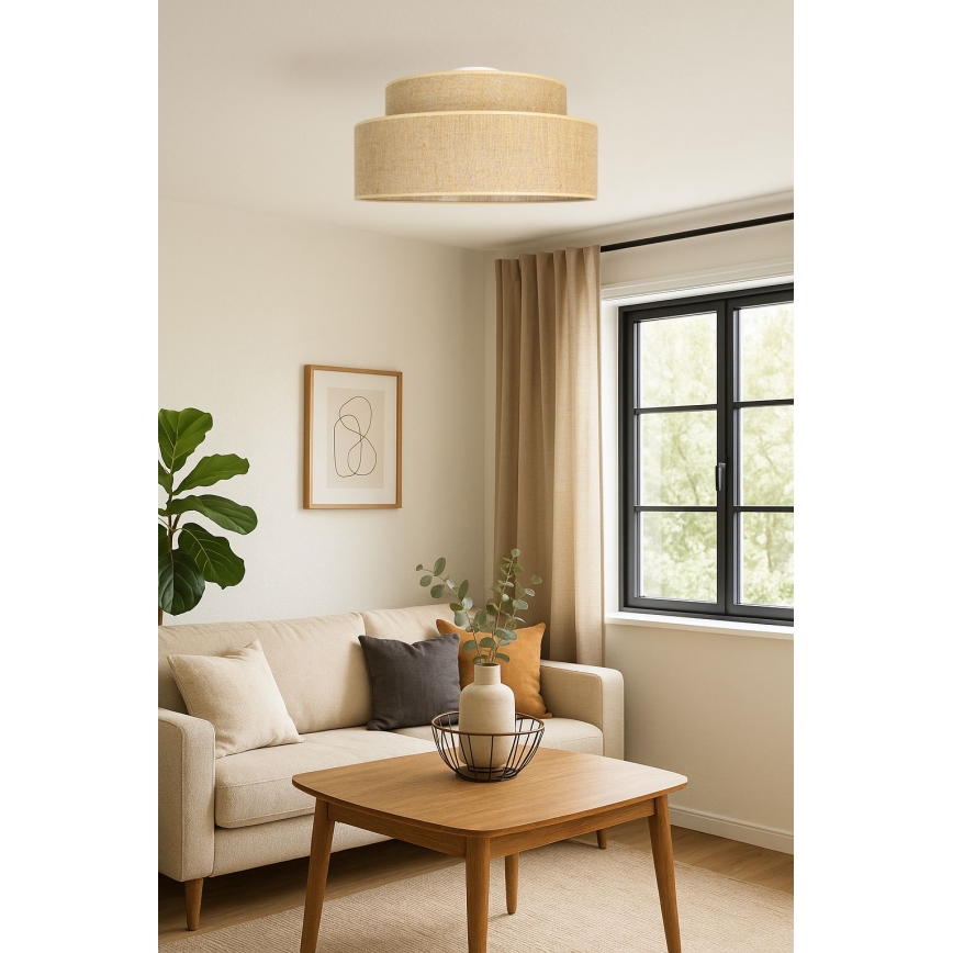 Stropní svítidlo BOHO 1xE27/60W/230V pr. 40 cm béžová
