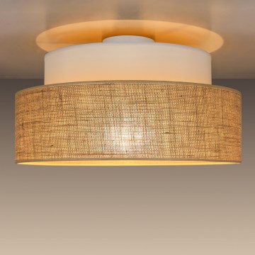 Stropní svítidlo BOHO 1xE27/60W/230V pr. 40 cm bílá/béžová