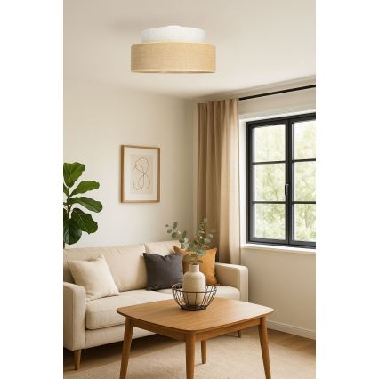 Stropní svítidlo BOHO 1xE27/60W/230V pr. 40 cm krémová/béžová