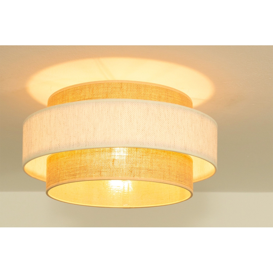 Stropní svítidlo BOHO 1xE27/60W/230V pr. 40 cm krémová/juta