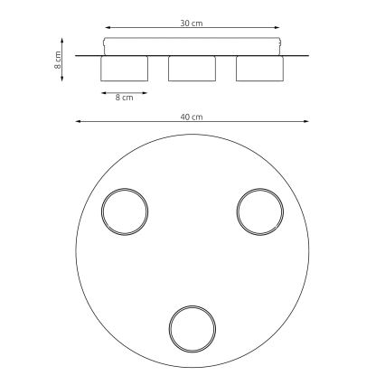 Stropní svítidlo BOLX 3xGX53/10W/230V béžová