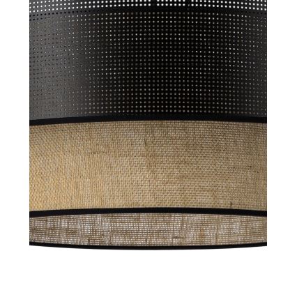 Stropní svítidlo BORHO 1xE27/60W/230V pr. 40 cm černá/juta