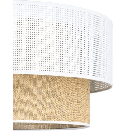 Stropní svítidlo BORHO 1xE27/60W/230V pr. 50 cm bílá/juta