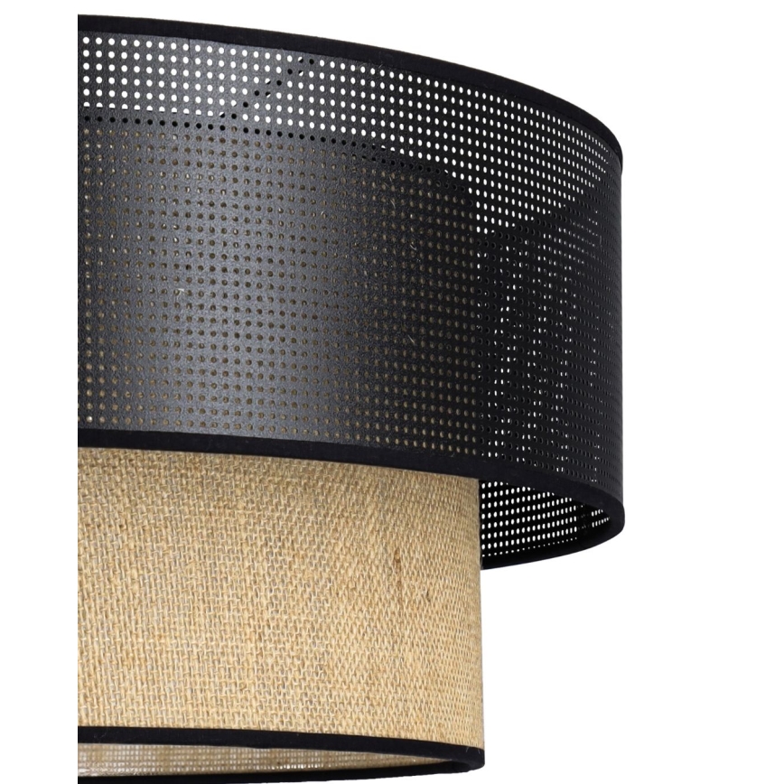 Stropní svítidlo BORHO 1xE27/60W/230V pr. 50 cm černá/juta