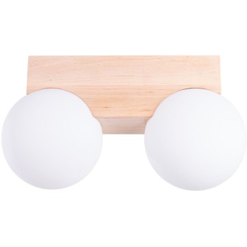Stropní svítidlo BULBO 2xG9/8W/230V buk/bílá