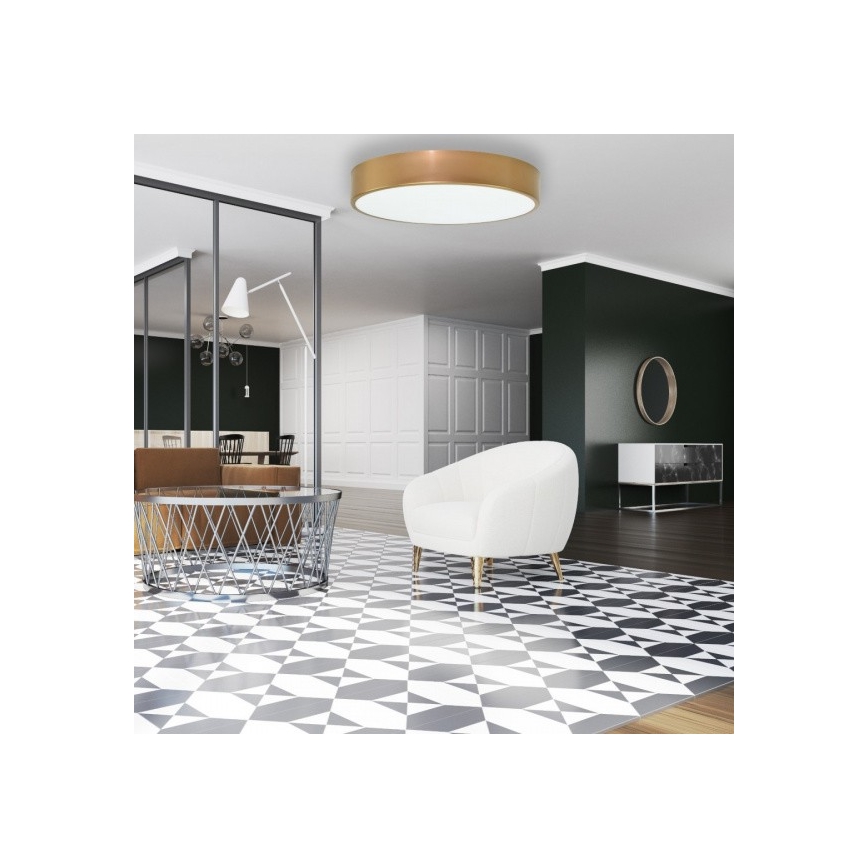 Stropní svítidlo CLEO 6xE27/24W/230V pr. 80 cm zlatá