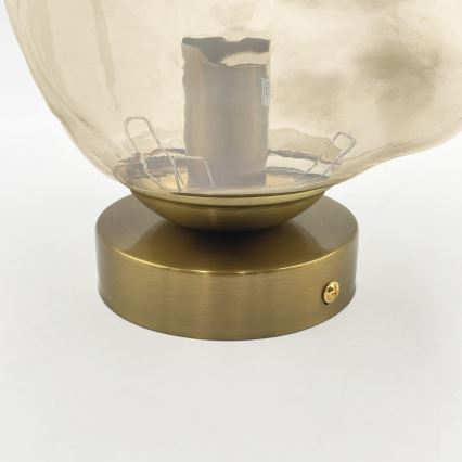 Stropní svítidlo CRISTAL 1xE14/15W/230V mosaz/kouřová béžová