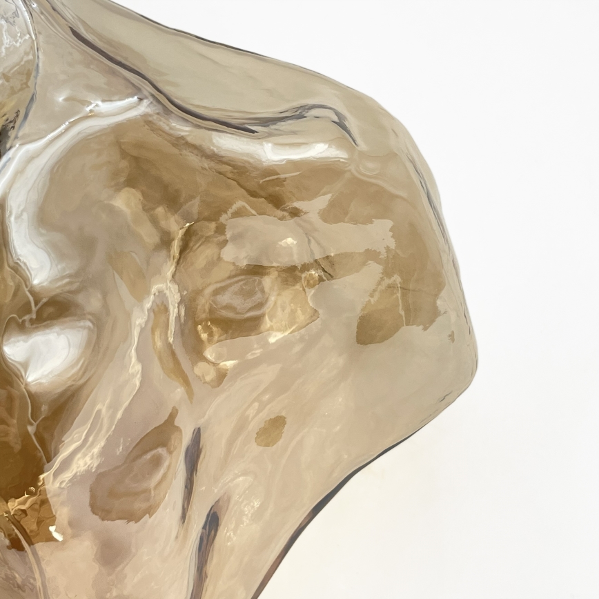 Stropní svítidlo CRISTAL 1xE14/15W/230V mosaz/kouřová béžová