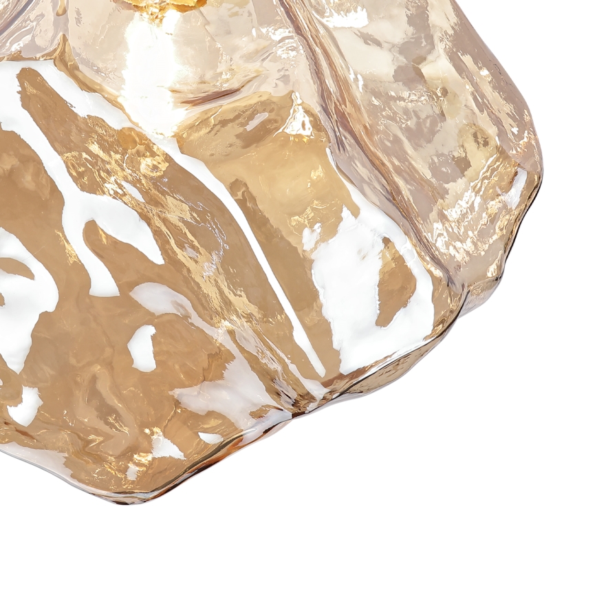 Stropní svítidlo CRISTAL 1xE14/15W/230V mosaz/kouřová béžová