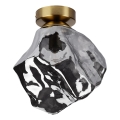 Stropní svítidlo CRISTAL 1xE14/15W/230V mosaz/kouřová černá