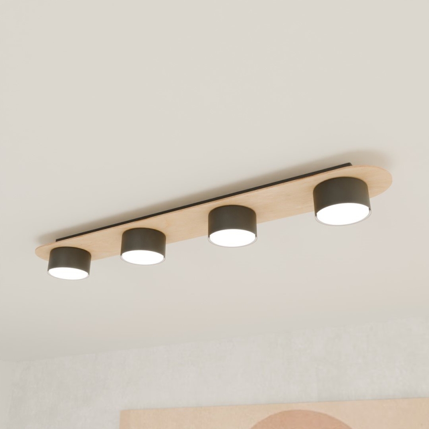 Stropní svítidlo DIAZ 4xGX53/12W/230V černá/hnědá