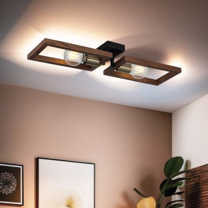 Stropní svítidlo ERA 2xE27/40W/230V hnědá