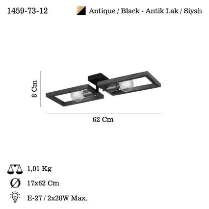 Stropní svítidlo ERA 2xE27/40W/230V hnědá