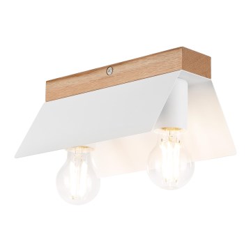 Stropní svítidlo ESME 2xE27/15W/230V bílá/dub