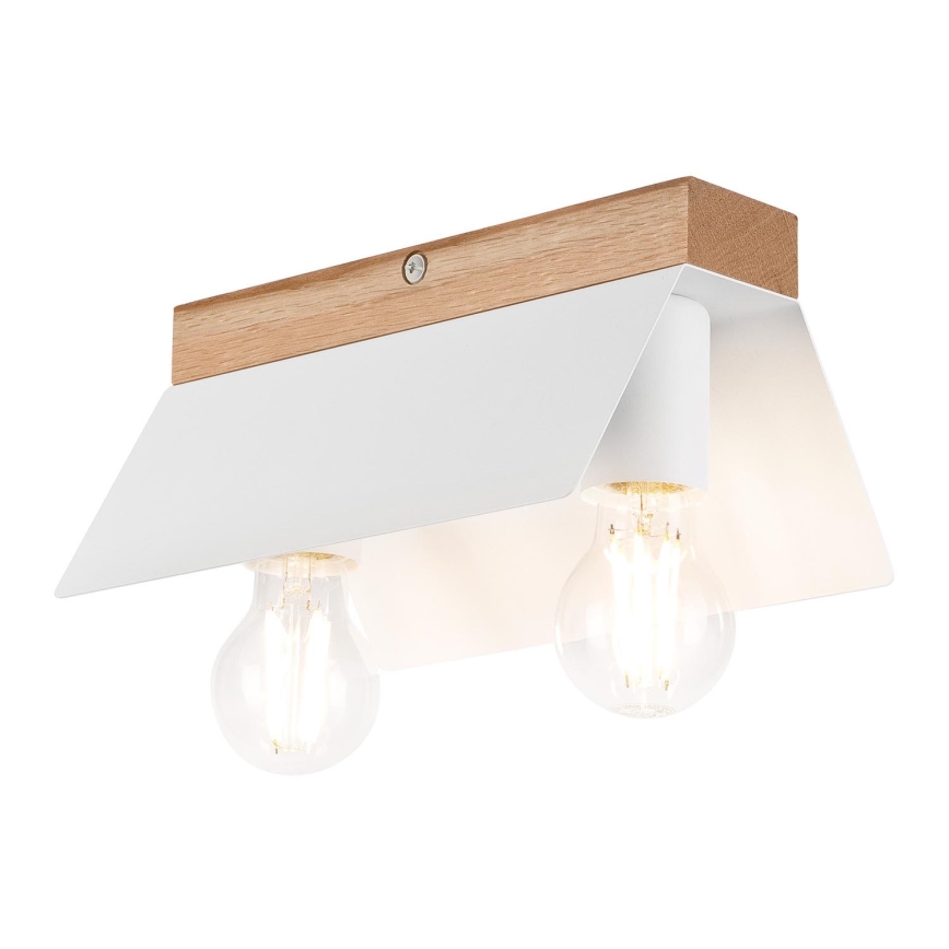 Stropní svítidlo ESME 2xE27/15W/230V bílá/dub