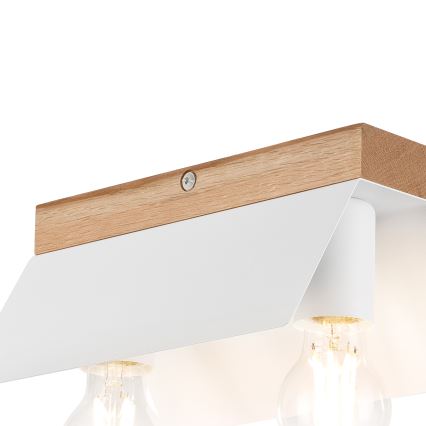 Stropní svítidlo ESME 2xE27/15W/230V bílá/dub