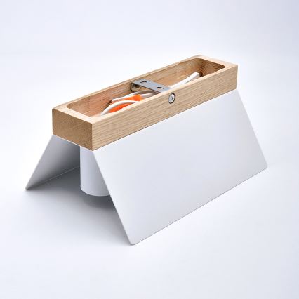 Stropní svítidlo ESME 2xE27/15W/230V bílá/dub