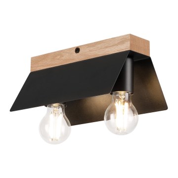 Stropní svítidlo ESME 2xE27/15W/230V černá/dub
